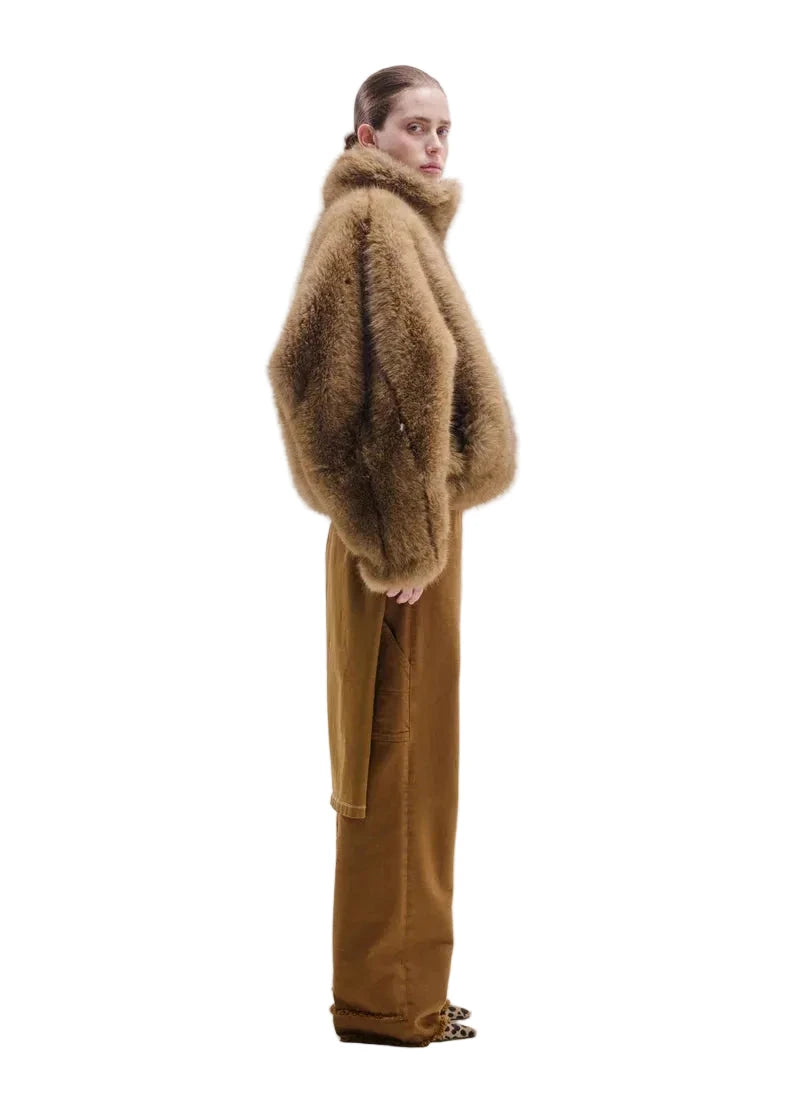 Darkpark // Celine Faux Fur Aviator Bomber / Brown Womens Darkpark 