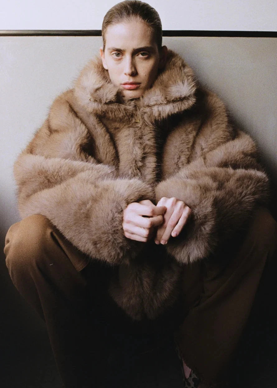 Darkpark // Celine Faux Fur Aviator Bomber / Brown Womens Darkpark 