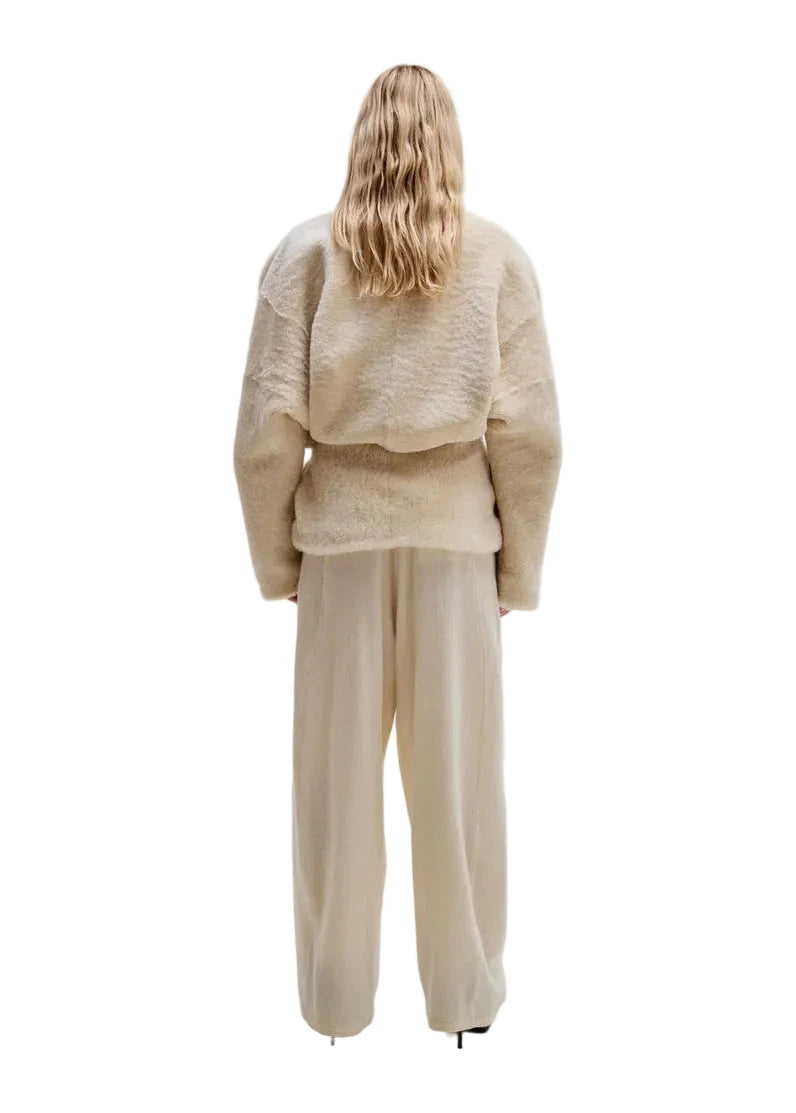 Darkpark // Cindy Faux Shearling Contour Jacket / Winter White Womens Darkpark 