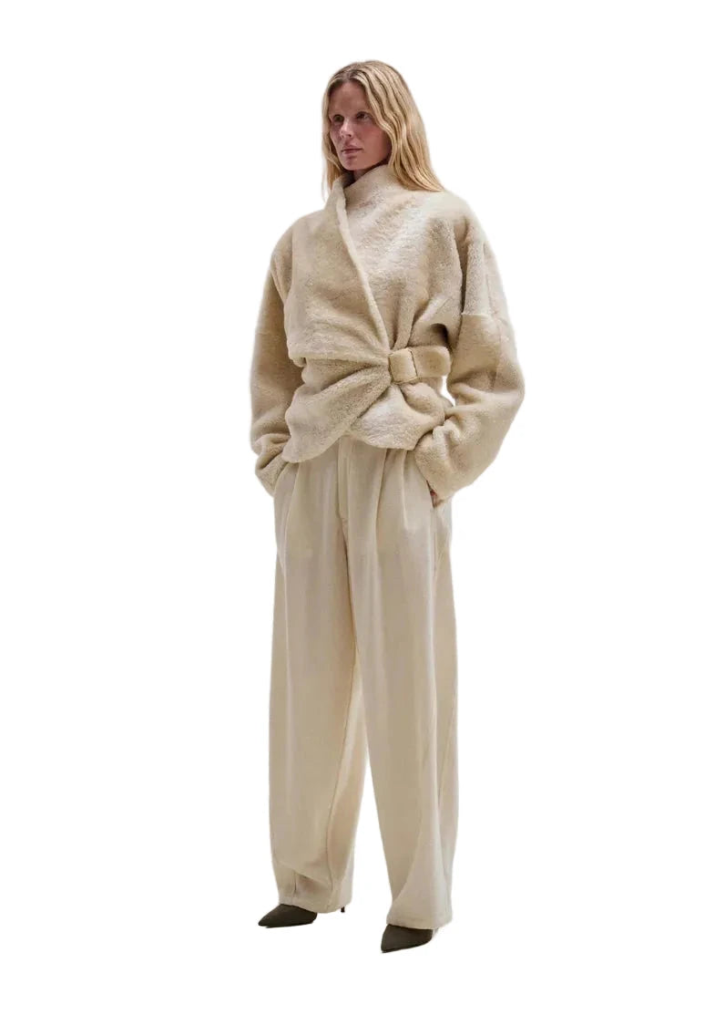 Darkpark // Cindy Faux Shearling Contour Jacket / Winter White Womens Darkpark 