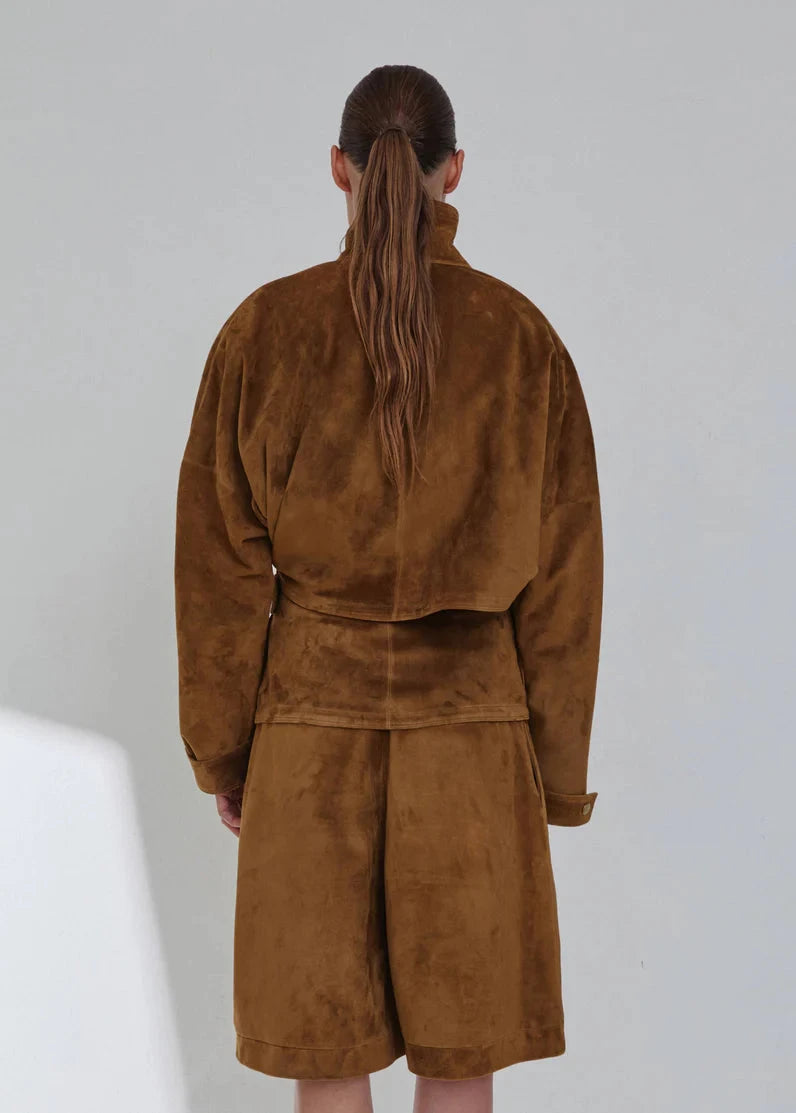 Darkpark // Cindy Suede Contour Jacket / Golden Brown Womens Darkpark 