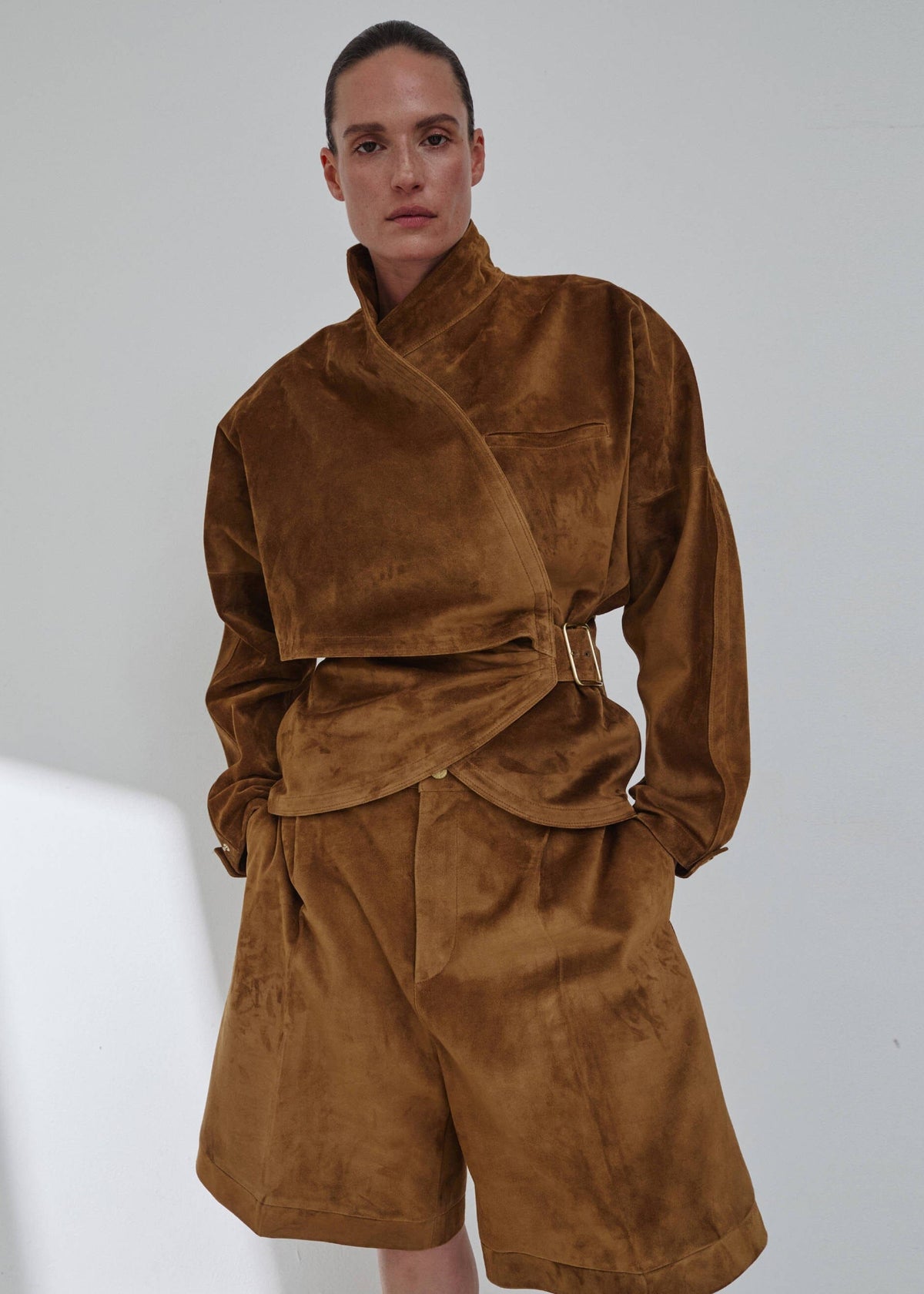 Darkpark // Cindy Suede Contour Jacket / Golden Brown Womens Darkpark 