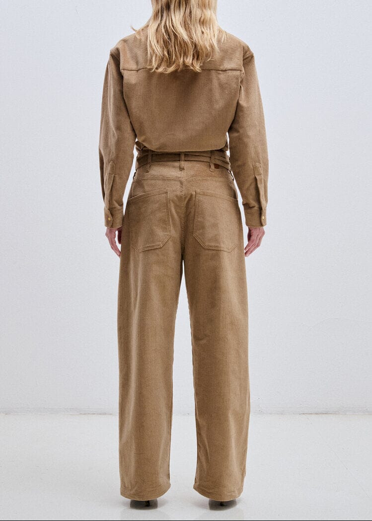 Darkpark // Dalila Belt Relaxed Corduroy Pants / Beige Womens Darkpark 