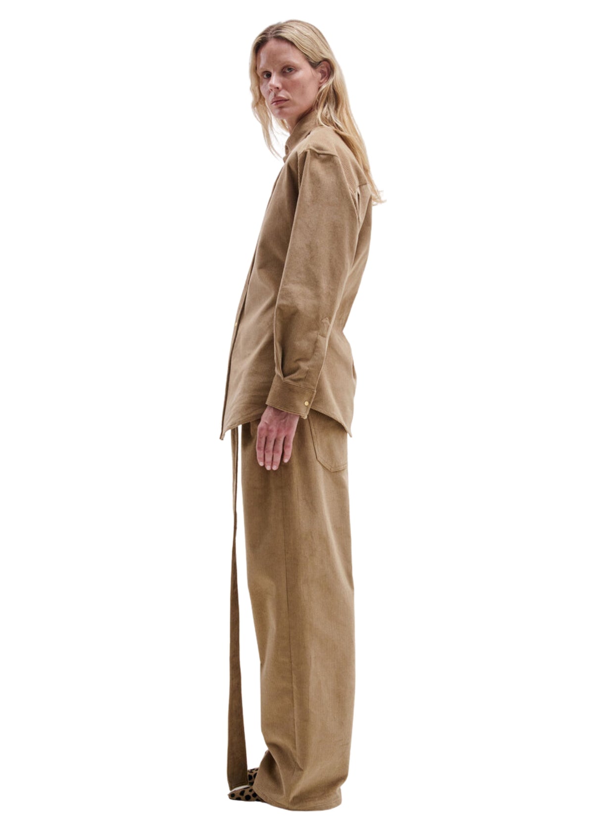 Darkpark // Dalila Belt Relaxed Corduroy Pants / Beige Womens Darkpark 