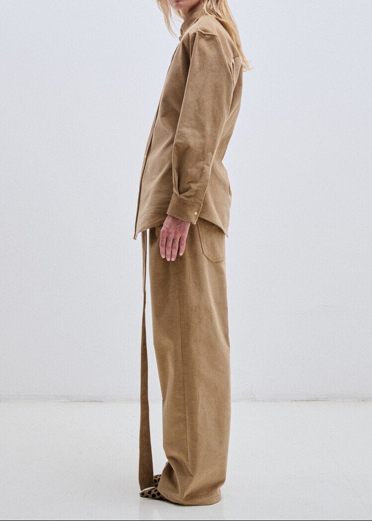 Darkpark // Dalila Belt Relaxed Corduroy Pants / Beige Womens Darkpark 