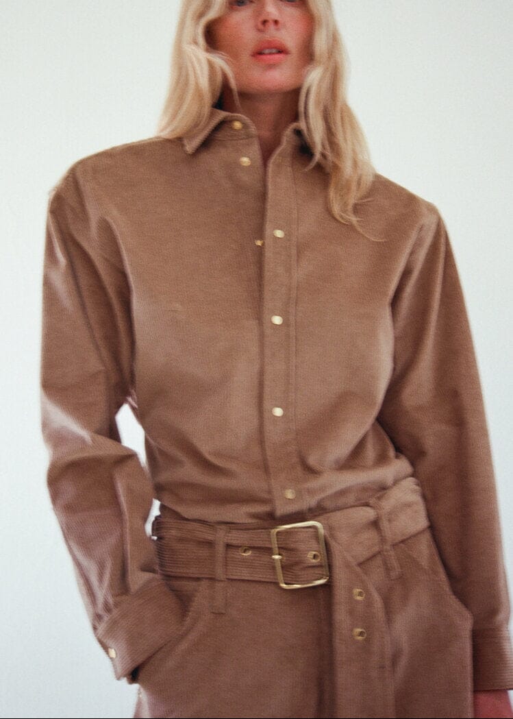 Darkpark // Dalila Belt Relaxed Corduroy Pants / Beige Womens Darkpark 