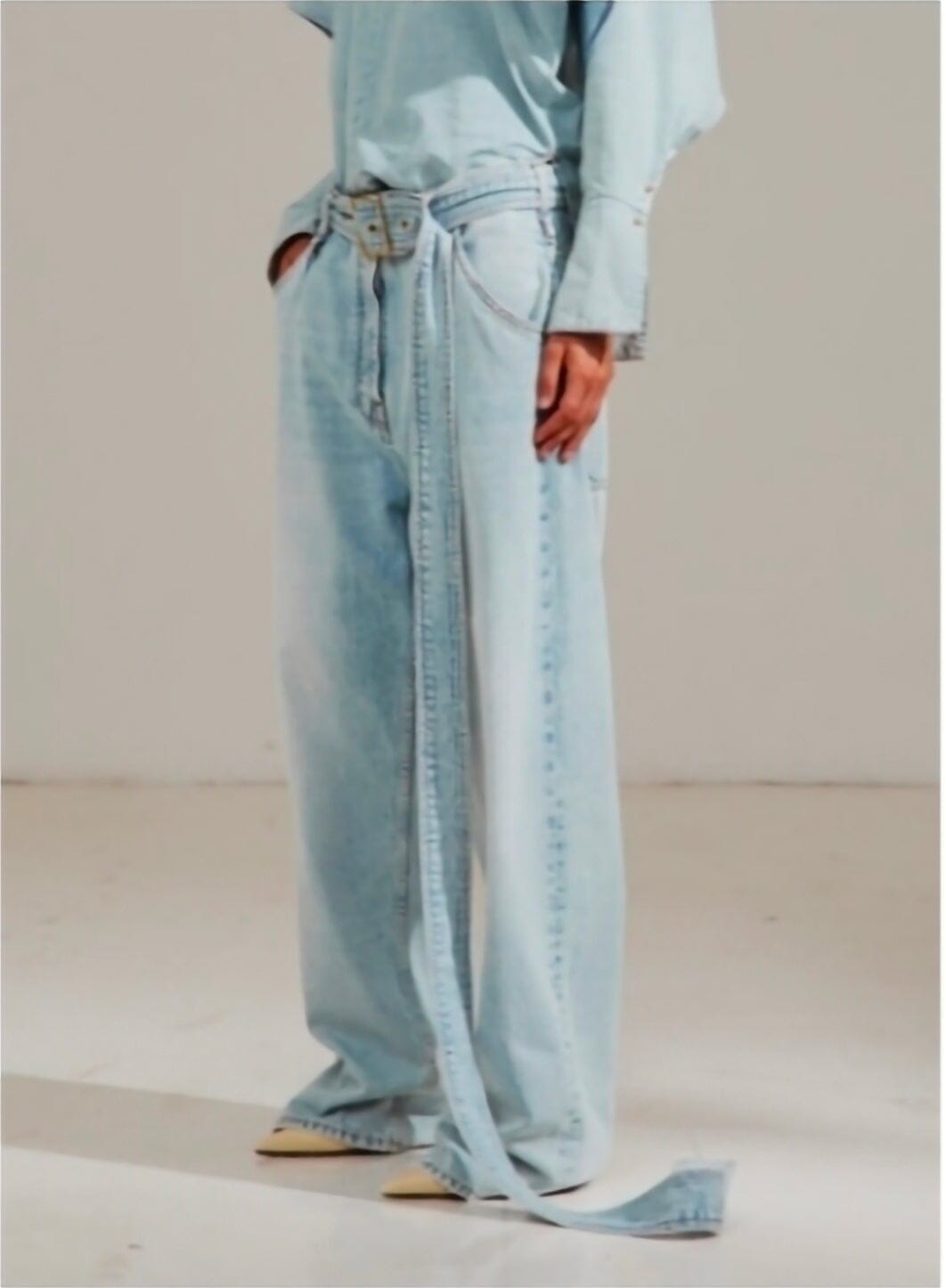 DARKPARK // Dalila Denim Belt - Relaxed Tencel Denim / Bleach Baby Blue Womens Darkpark 