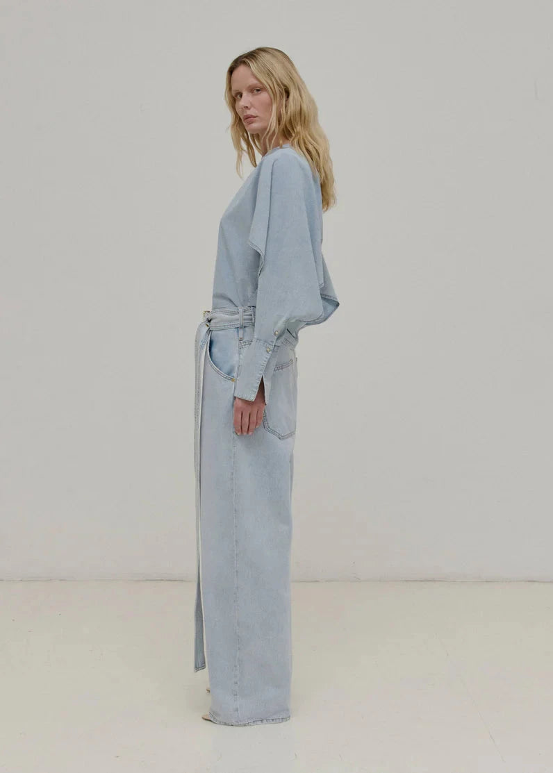 DARKPARK // Dalila Denim Belt - Relaxed Tencel Denim / Bleach Baby Blue Womens Darkpark 