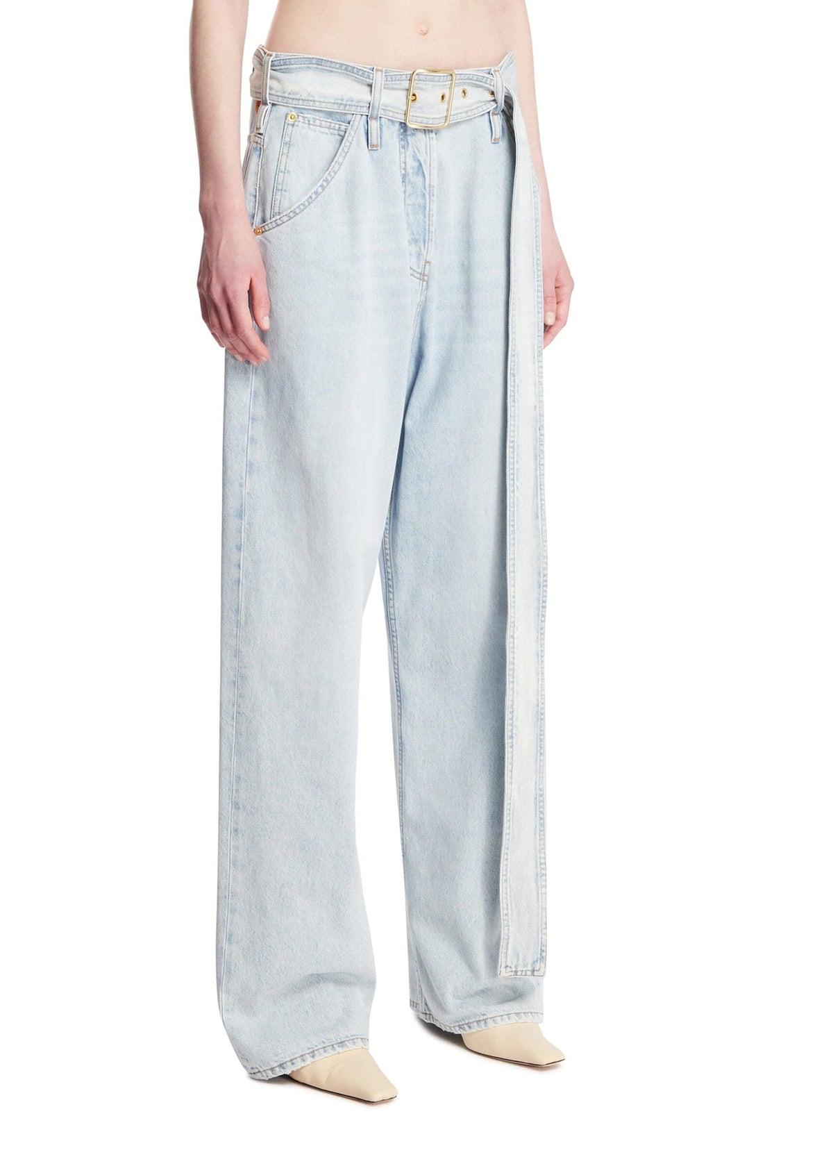 DARKPARK // Dalila Denim Belt - Relaxed Tencel Denim / Bleach Baby Blue Womens Darkpark 