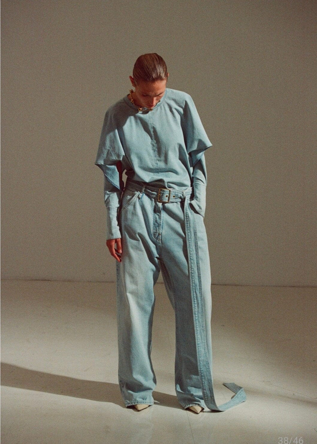 DARKPARK // Dalila Denim Belt - Relaxed Tencel Denim / Bleach Baby Blue Womens Darkpark 