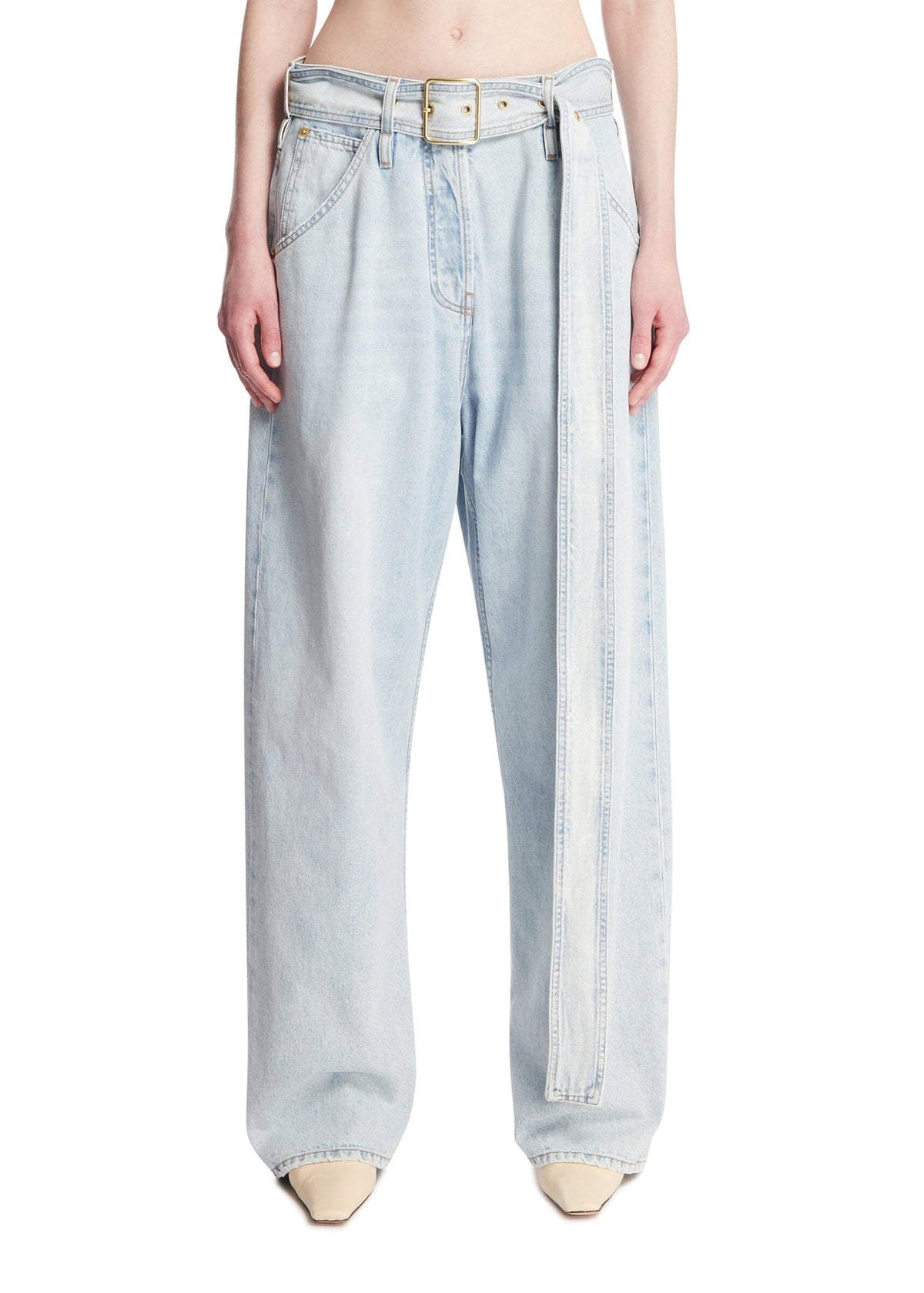 DARKPARK // Dalila Denim Belt - Relaxed Tencel Denim / Bleach Baby Blue Womens Darkpark 
