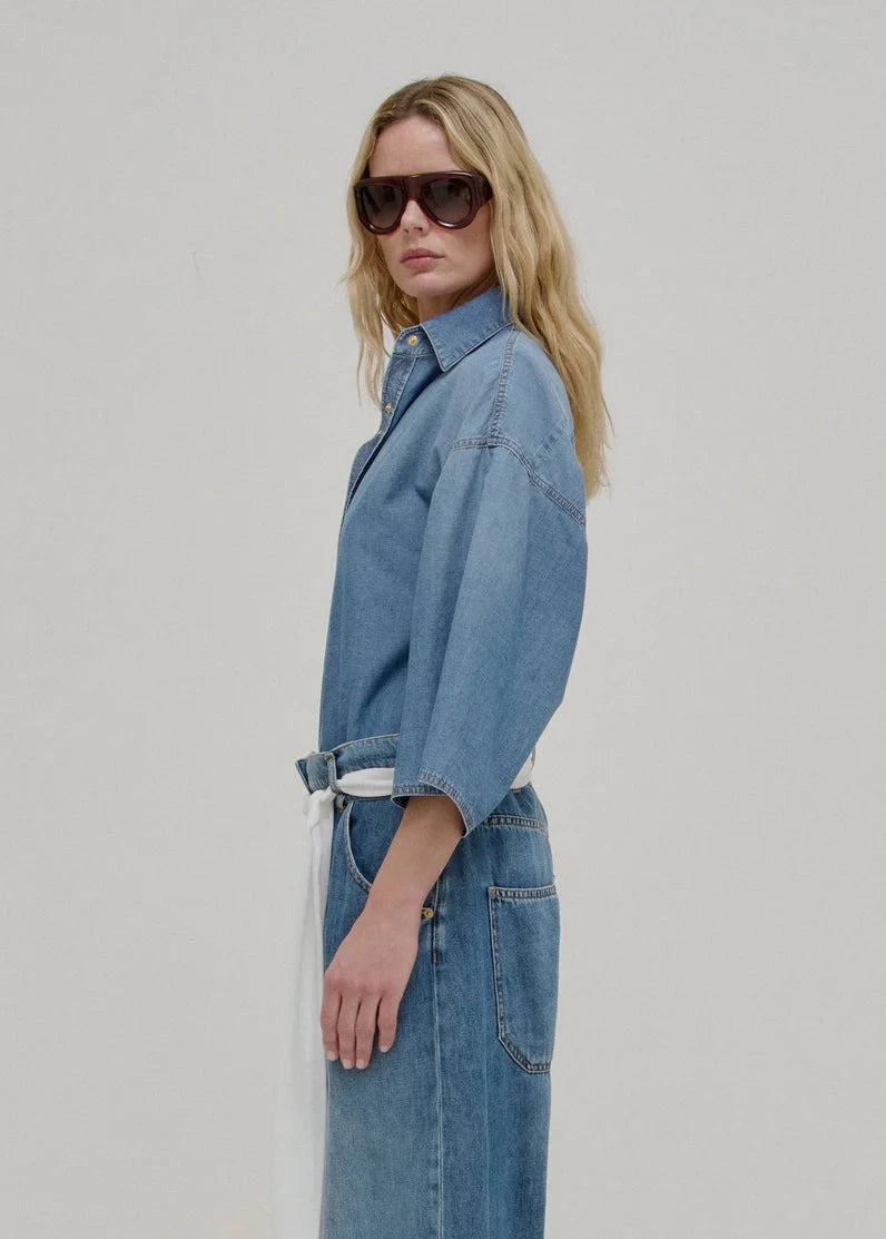 DARKPARK // Dora Chambray Shirt / Blue Oslo Womens Darkpark 