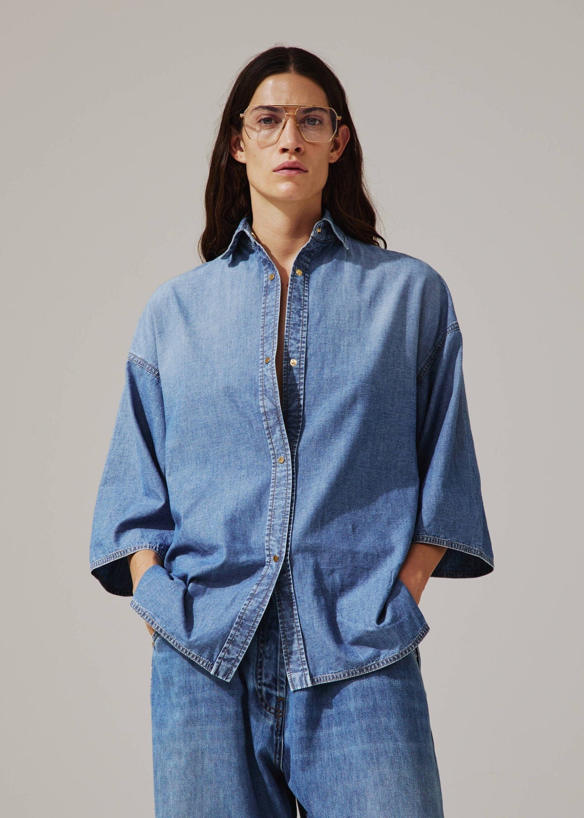 Darkpark // Dora Chambray Shirt / Blue Oslo Women's Darkpark 