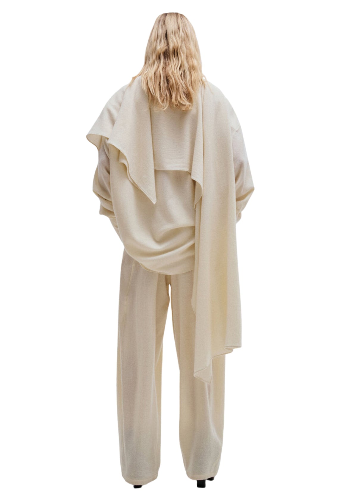 Darkpark // Georgia Cashmere & Wool Detachable Scarf Shirt / Winter White Womens Darkpark 