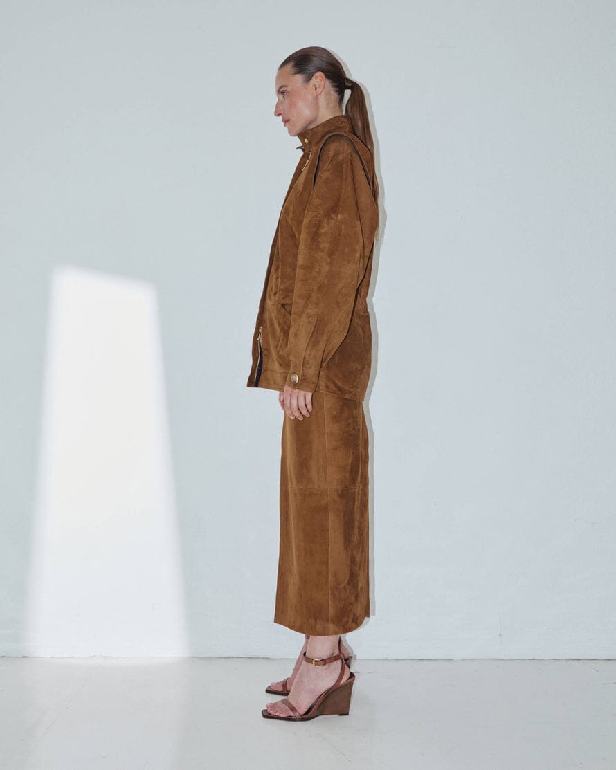 DARKPARK // Gianna Gilet Leather Jacket / Tobacco Womens Darkpark 
