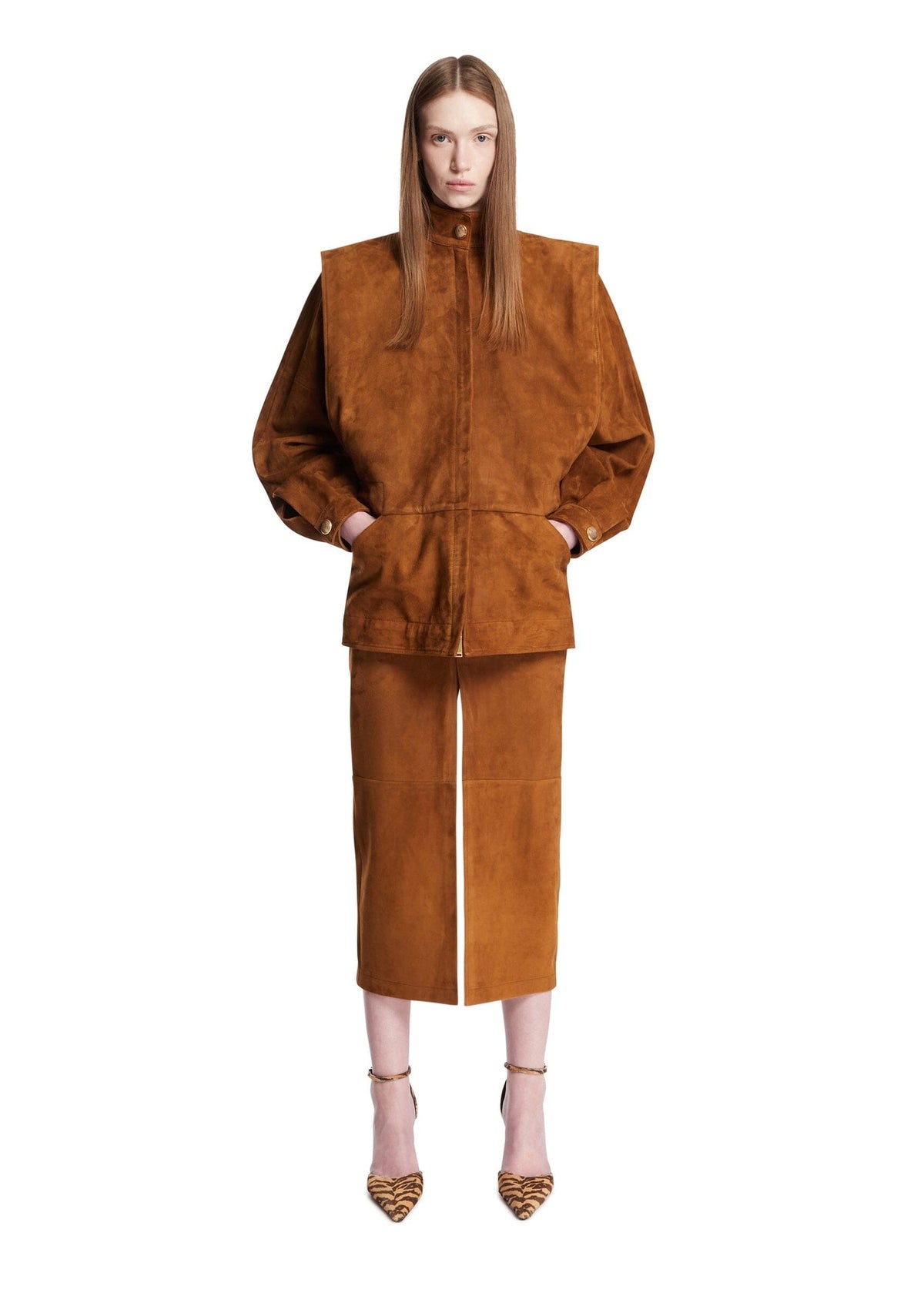 DARKPARK // Gianna Gilet Leather Jacket / Tobacco Womens Darkpark 