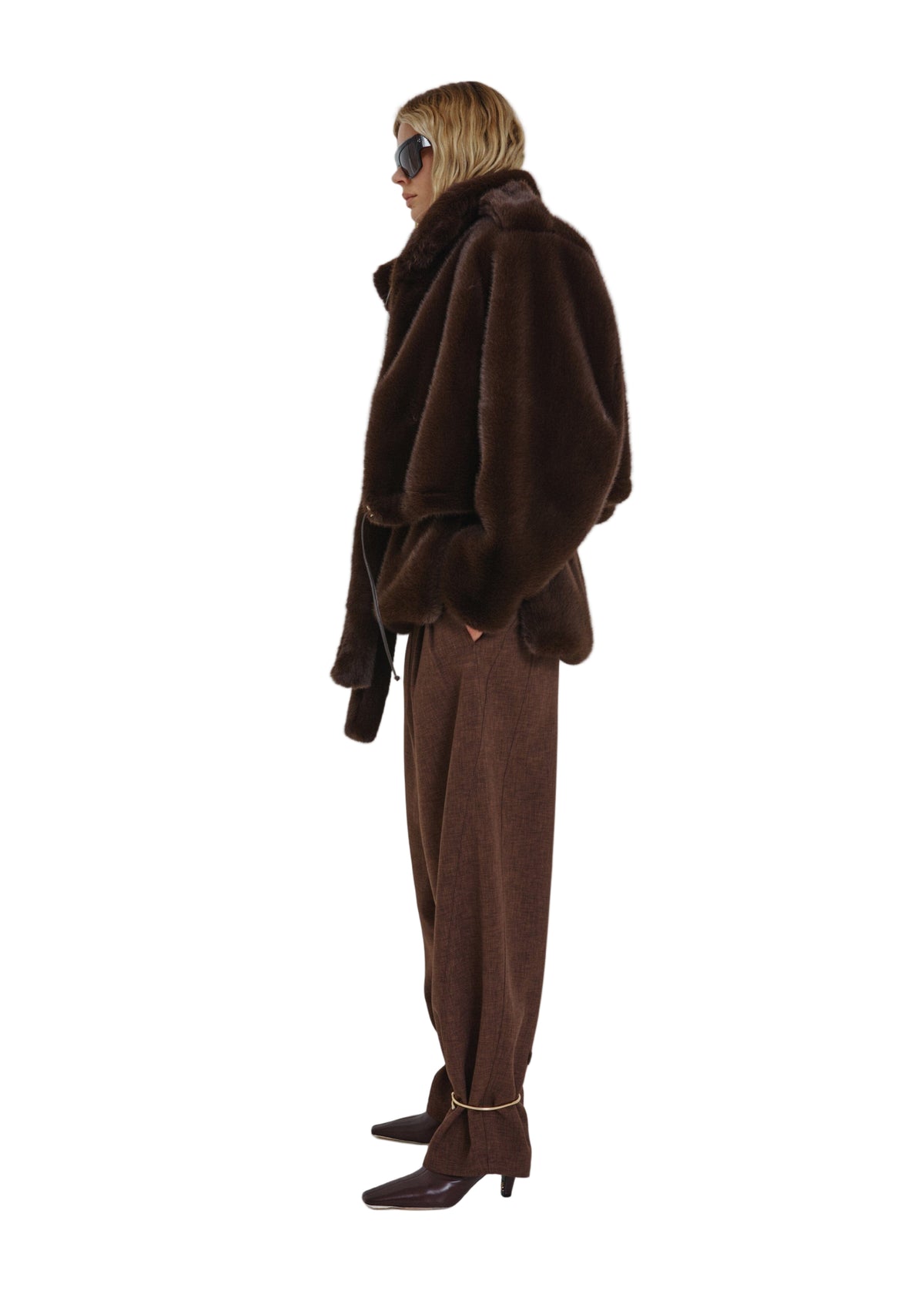 Darkpark // Hunter Faux Fur Jacket / Dark Brown Womens Darkpark 