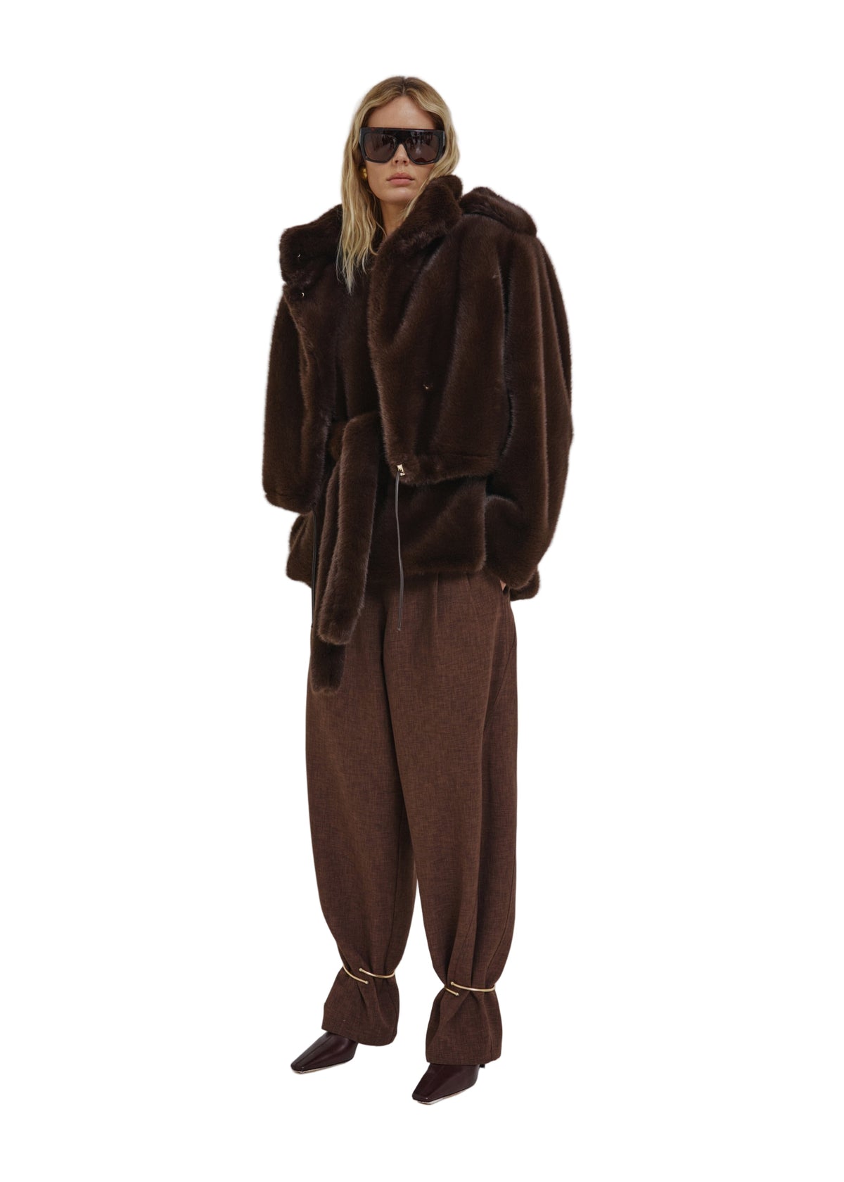 Darkpark // Hunter Faux Fur Jacket / Dark Brown Womens Darkpark 