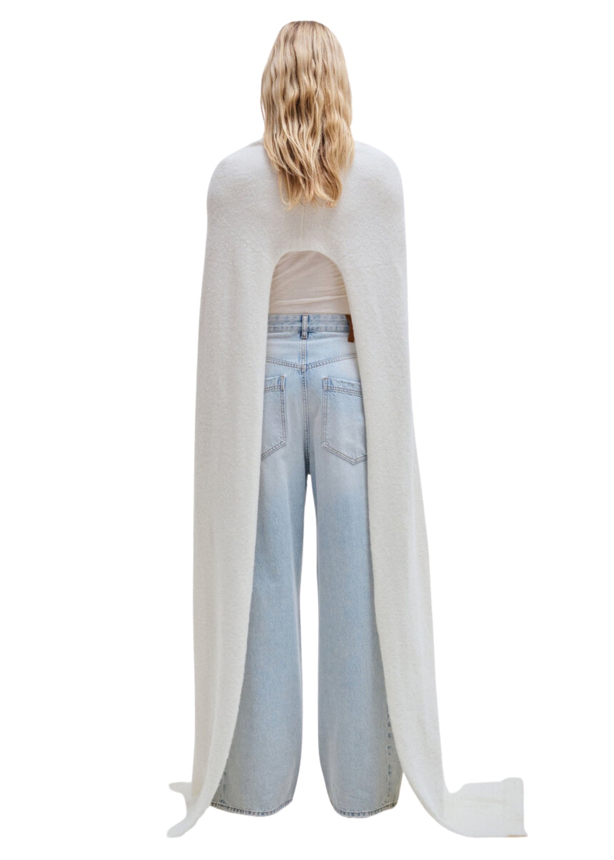 Darkpark // Ines Fold Over Denim Bleach Trousers / Baby Blue Womens Darkpark 