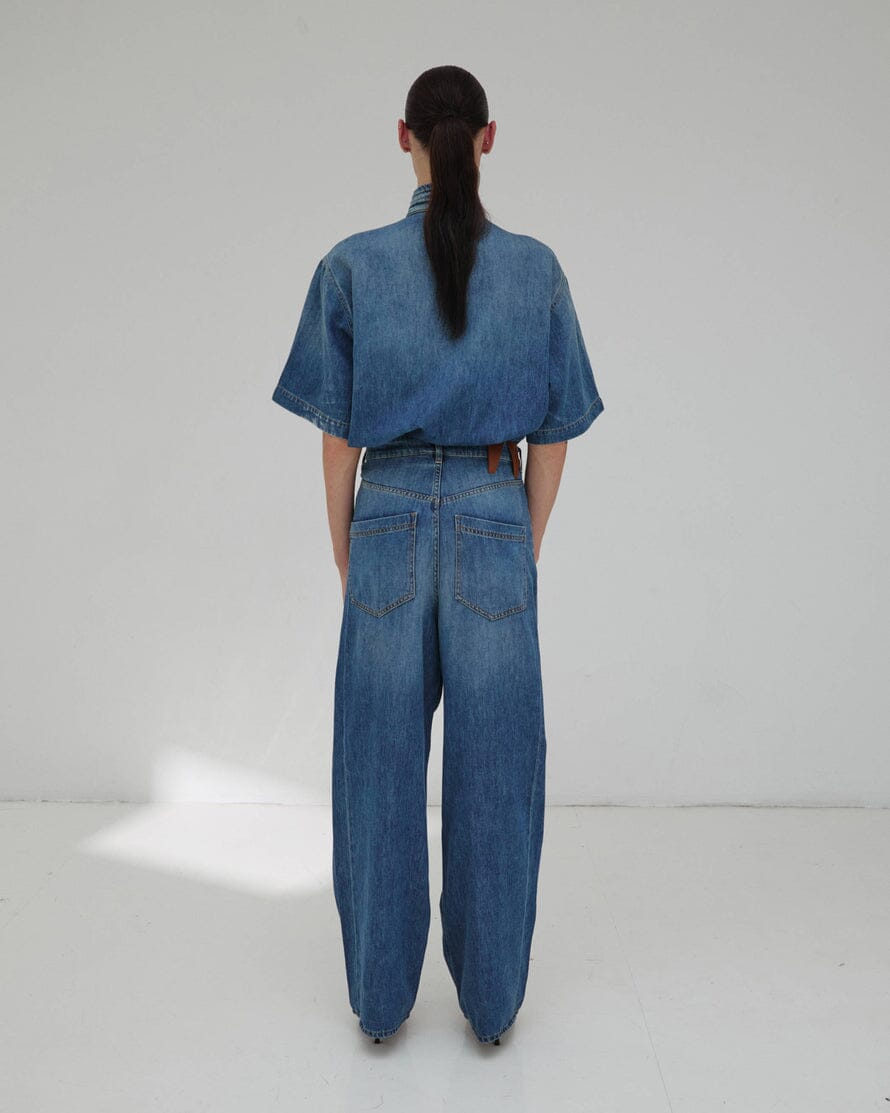 DARKPARK // Ines Fold Over Tencel Denim / Slate Vintage Womens Darkpark 