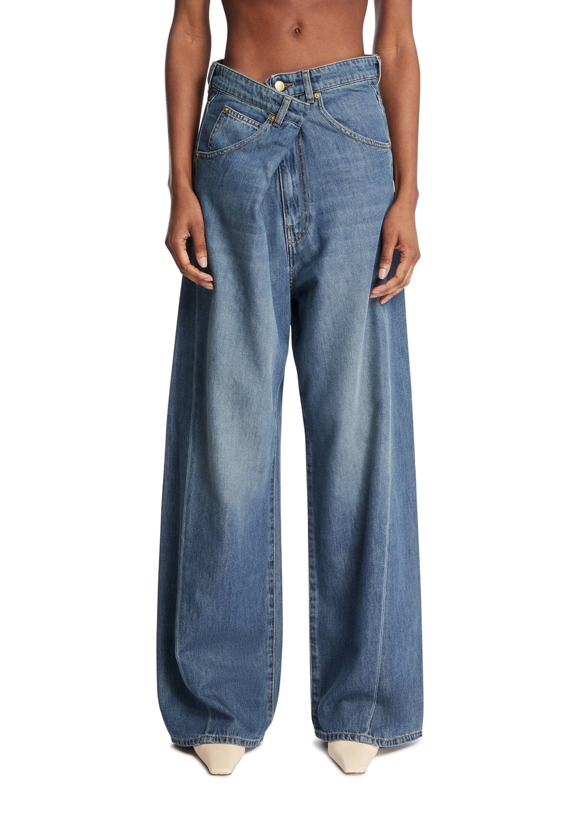 DARKPARK // Ines Fold Over Tencel Denim / Slate Vintage Womens Darkpark 