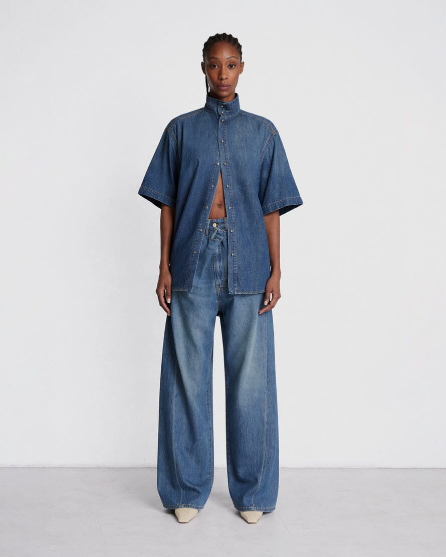 DARKPARK // Ines Fold Over Tencel Denim / Slate Vintage Womens Darkpark 