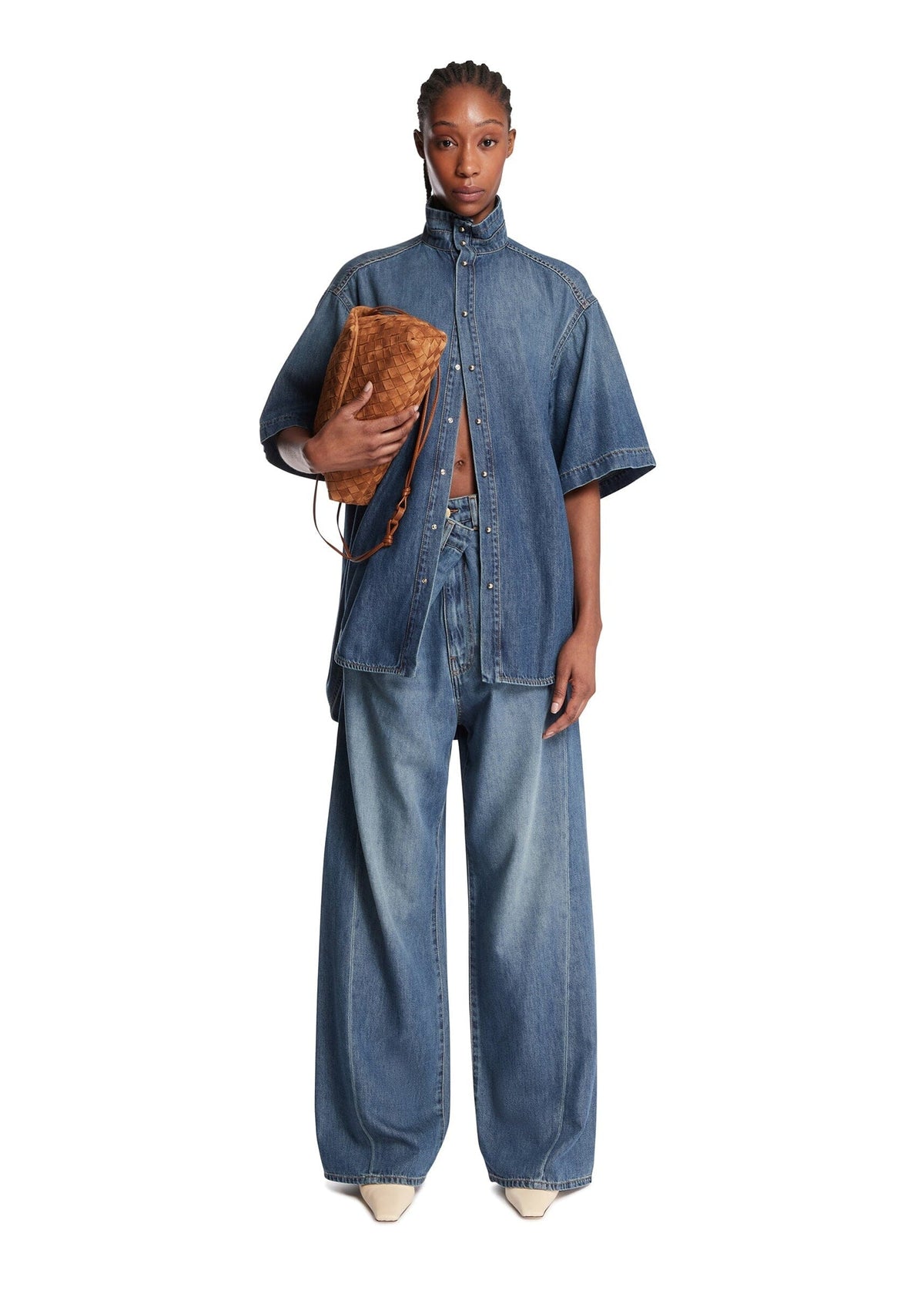 DARKPARK // Ines Fold Over Tencel Denim / Slate Vintage Womens Darkpark 