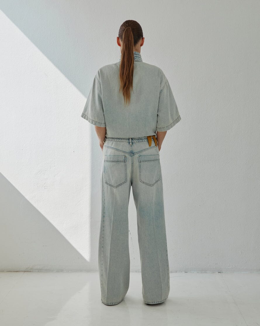 DARKPARK // Iris Paper Bag Tencel Denim / Bluesh White Womens Darkpark 
