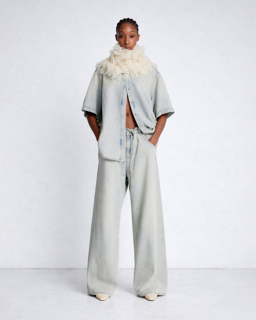 DARKPARK // Iris Paper Bag Tencel Denim / Bluesh White Womens Darkpark 
