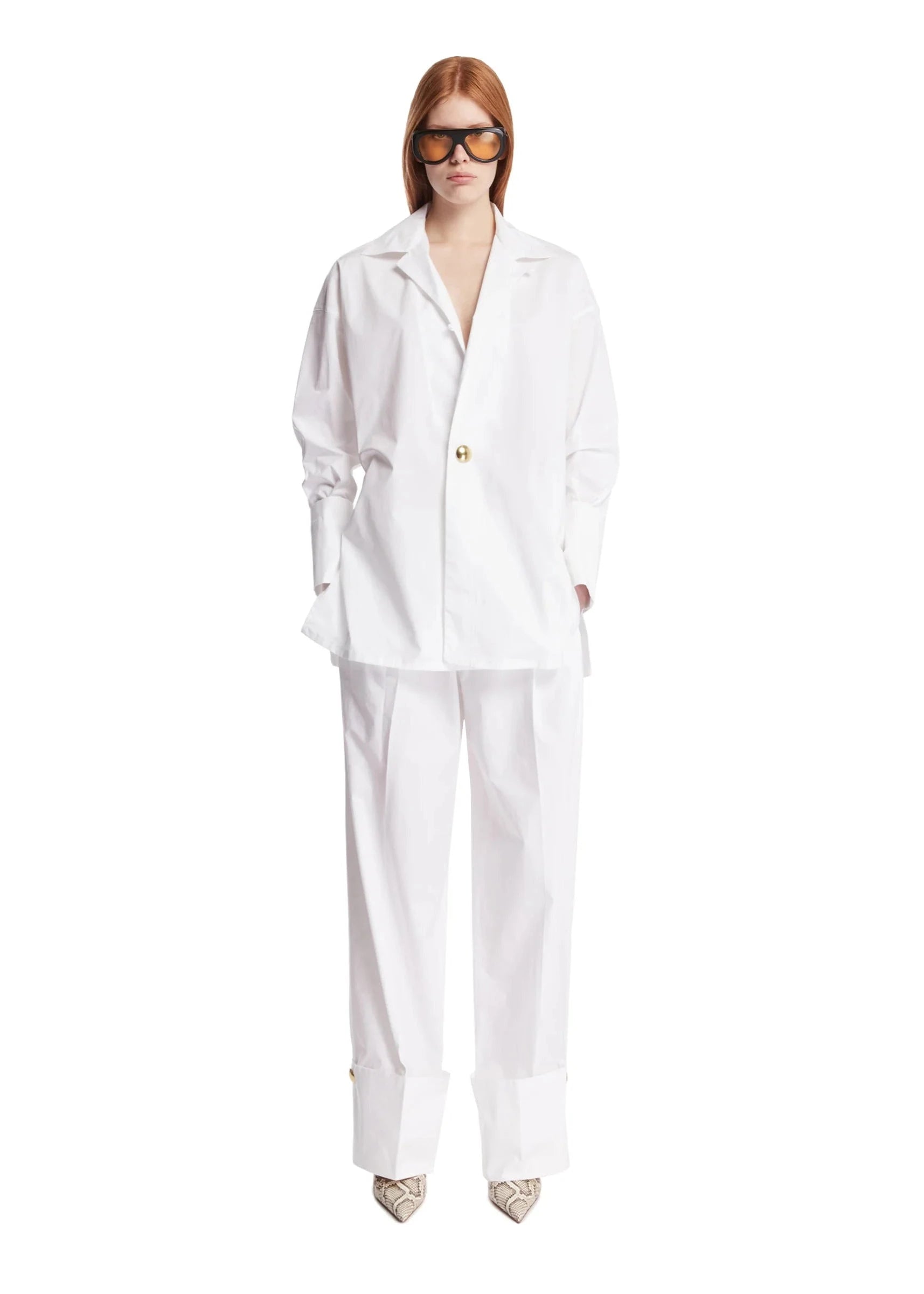 Tシャツ・カットソー DARKPARK JODIE POPELINE TUNIC STYLE SHIRT Darkpark // Jodie Shirt Popeline Tunic Style / White