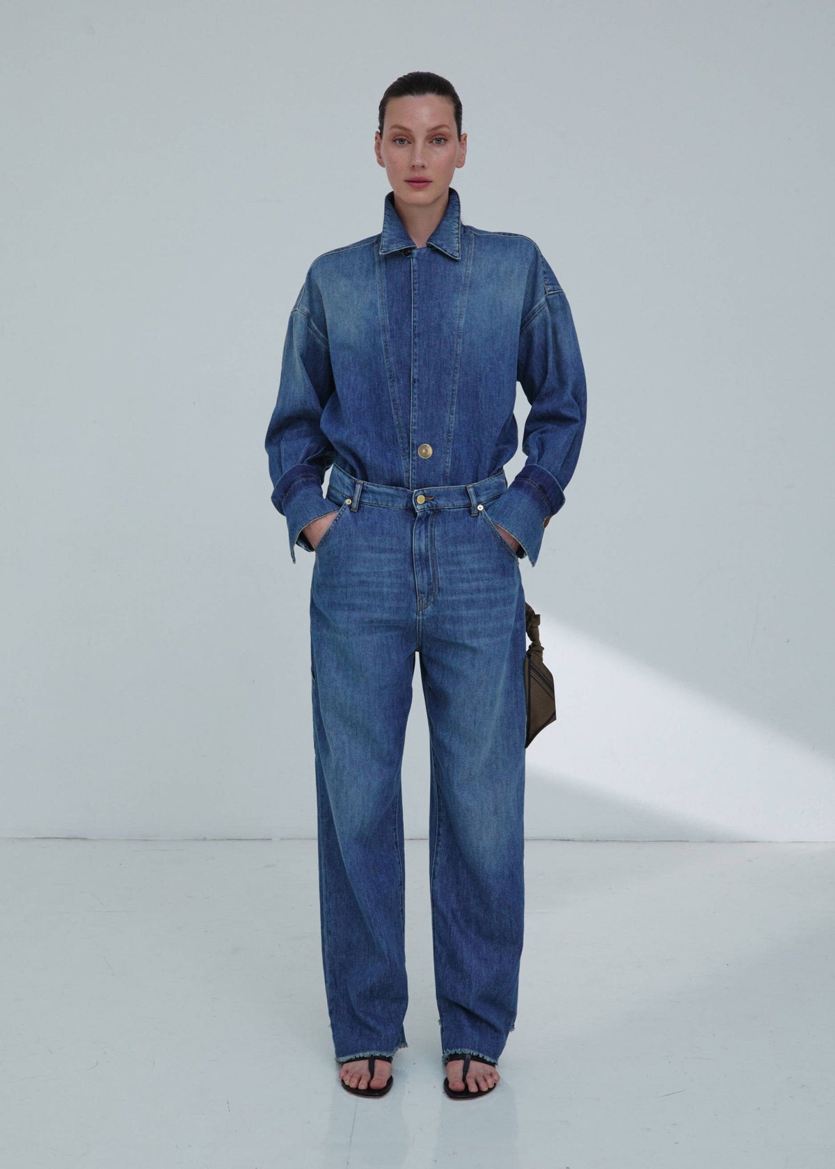 Darkpark // Jodie Tunic Style Tencel Shirt / Slate Vintage Womens Darkpark 