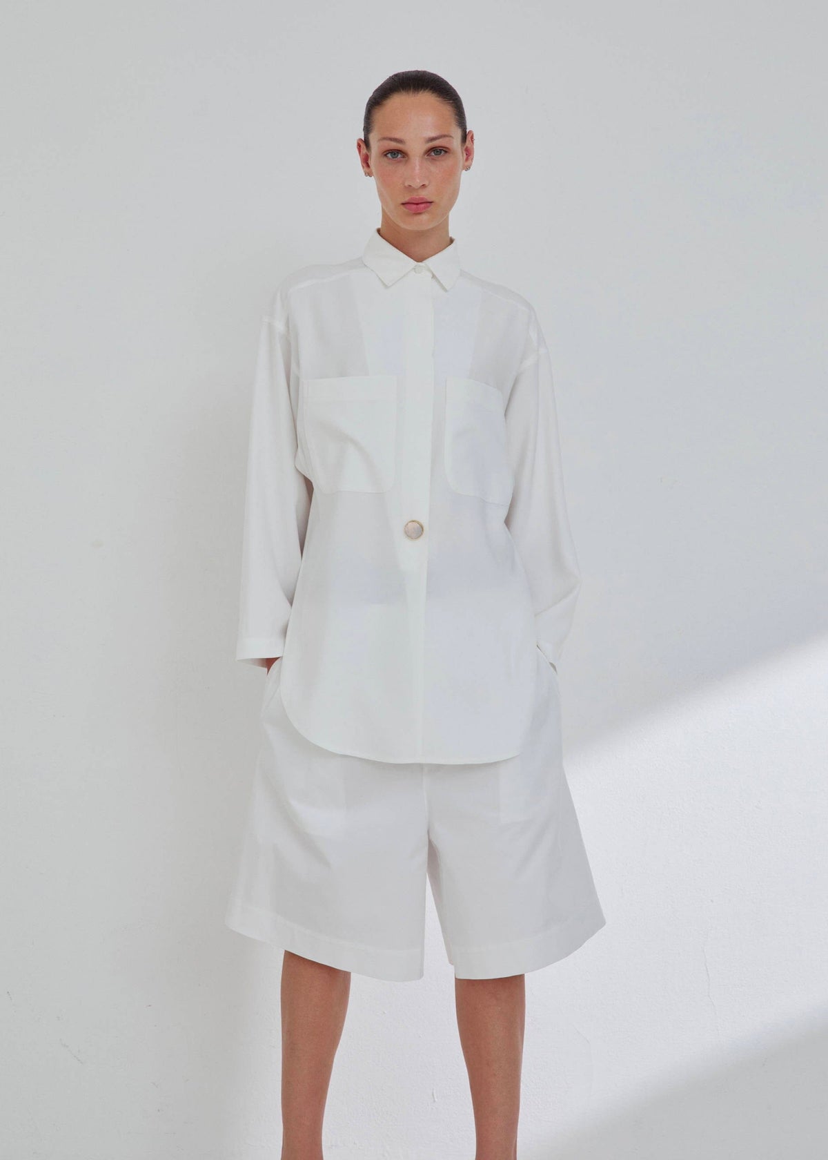 Darkpark // Judy Viscose Twill Shirt Jacket / White Womens Darkpark 