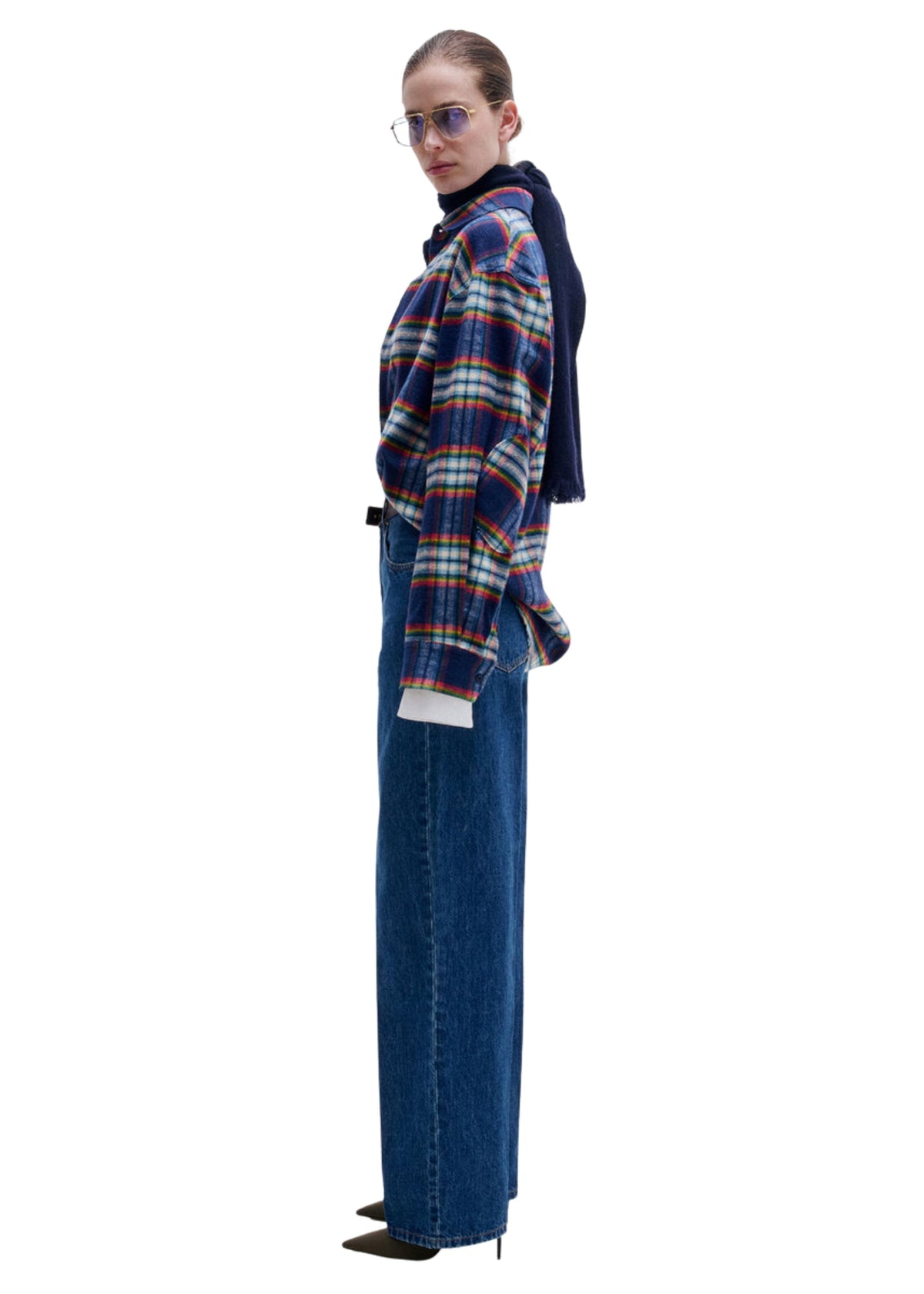 Darkpark // Keanu Japanese Tartan Check Cotton Shirt / White, Green, Red & Blue Womens Darkpark 