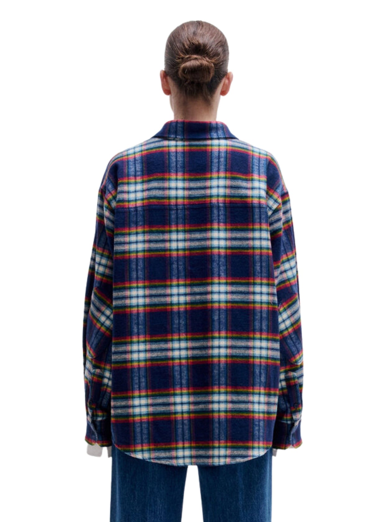 Darkpark // Keanu Japanese Tartan Check Cotton Shirt / White, Green, Red & Blue Womens Darkpark 