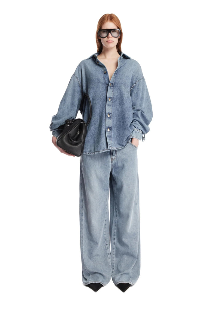 【関税込み】DARKPARK KEANU TENCEL DENIM ROUCHE SHIRT Darkpark // Keanu Shirt Tencel Denim Rouche / San Fran Blue