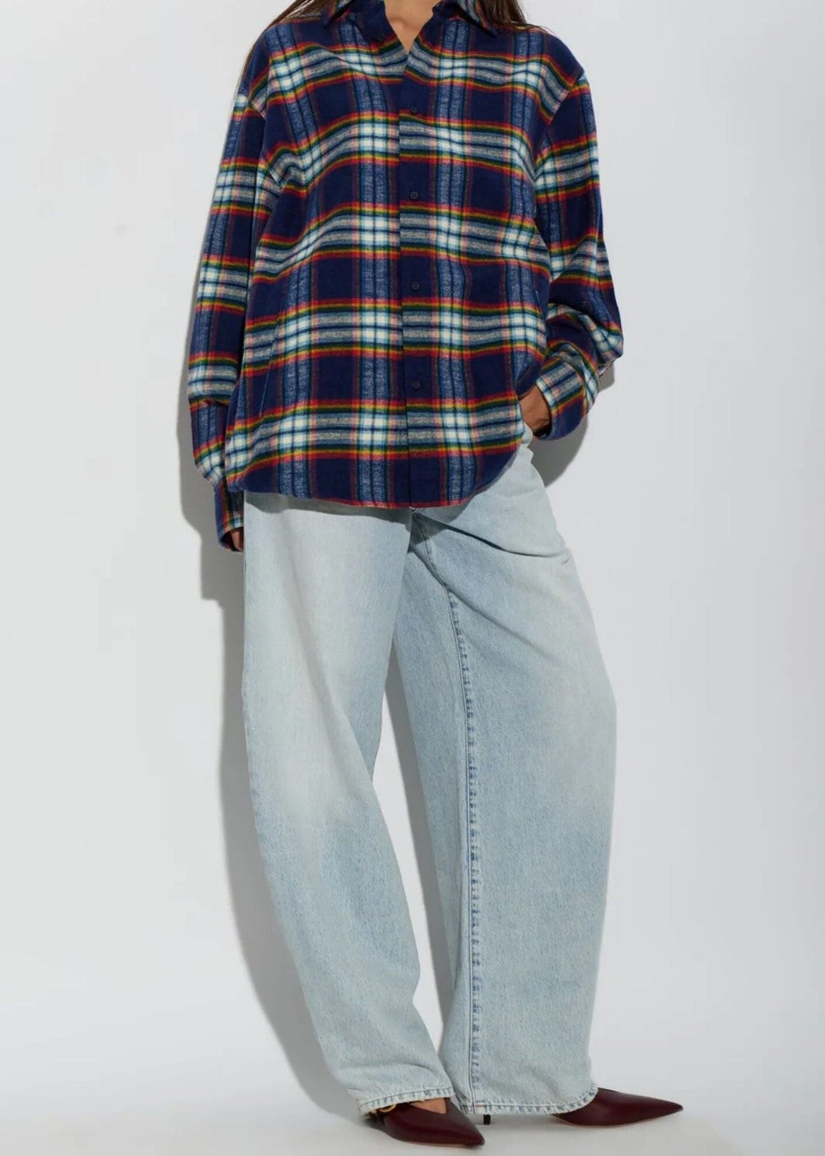 Darkpark // Khris Barrel Leg Denim / Bleach Baby Blue Womens Darkpark 