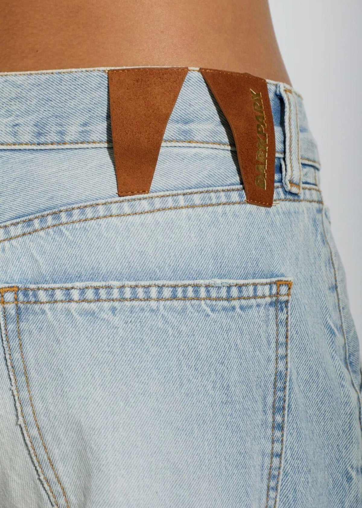 Darkpark // Khris Barrel Leg Denim / Bleach Baby Blue Womens Darkpark 