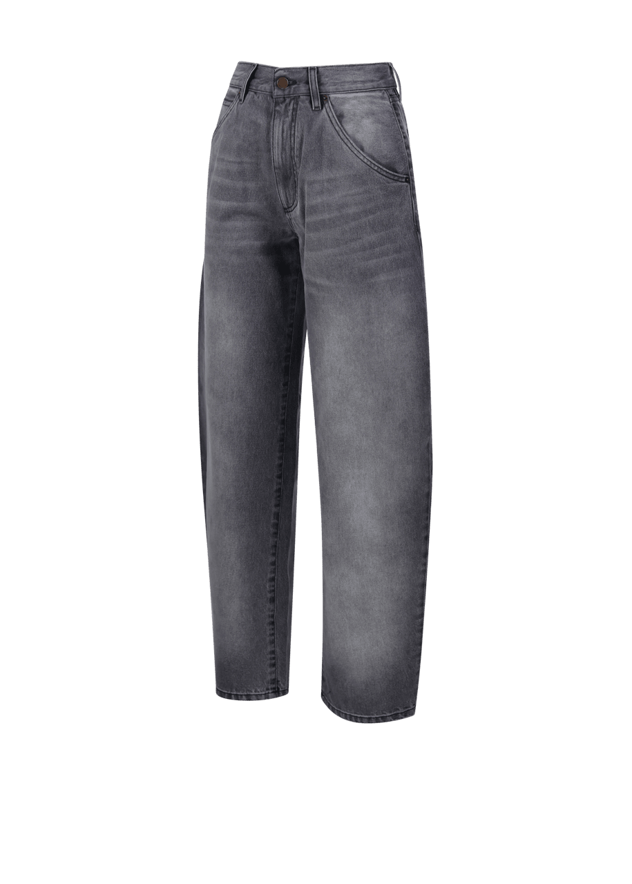 Darkpark // Khris Barrel leg Denim / Smoke Black Wrinkle Womens Darkpark 