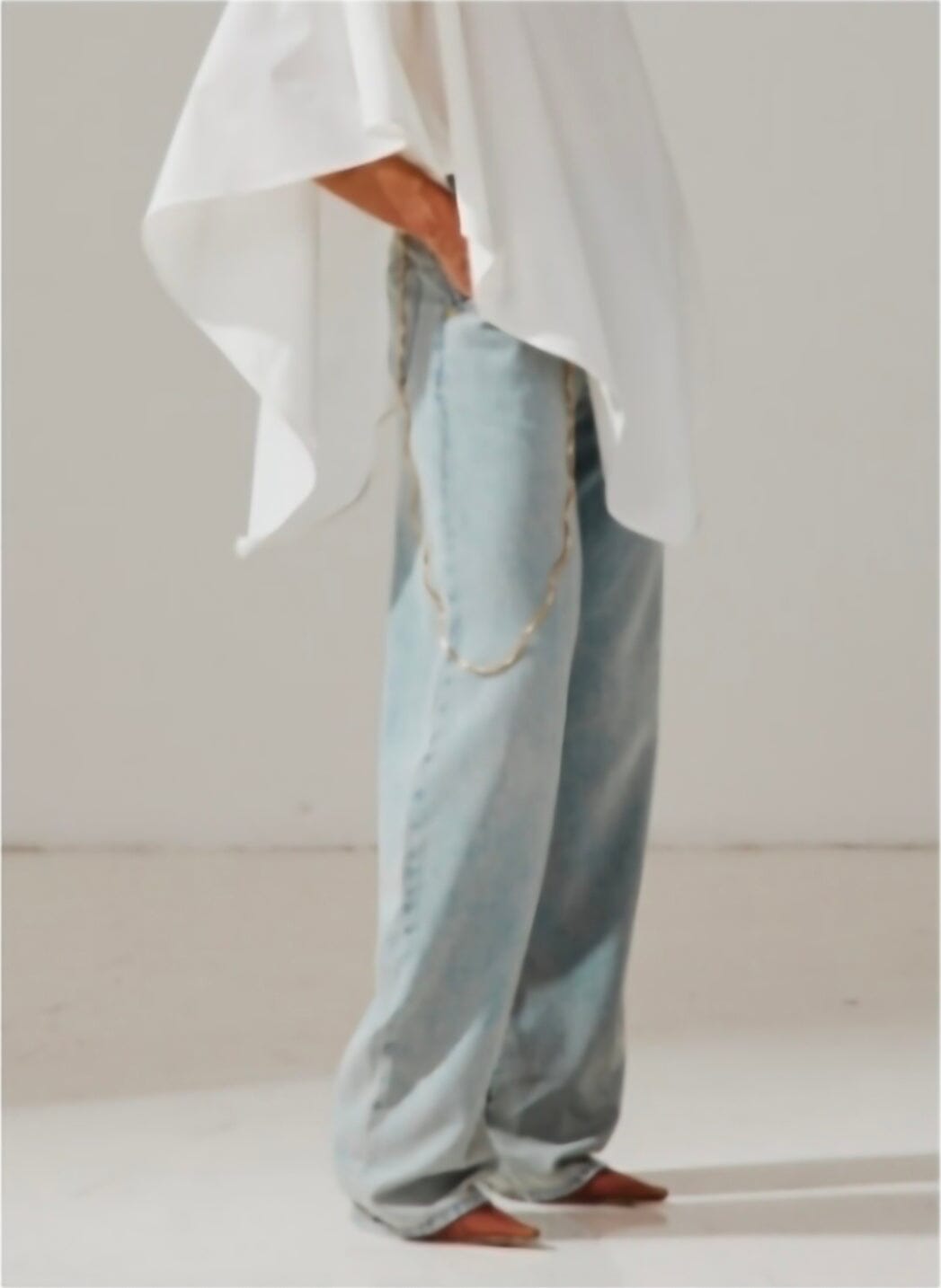 DARKPARK // Khris Barrel Leg Tencel Denim / Bluesh White Womens Darkpark 