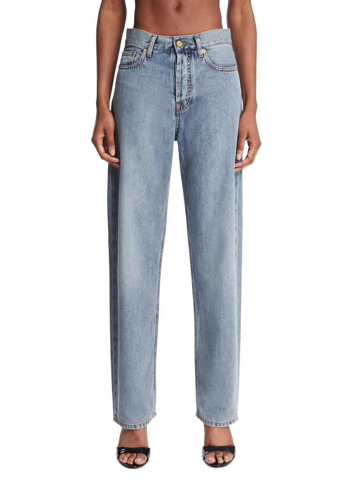 DARKPARK // Khris Barrel Leg Tencel Denim / Bluesh White Womens Darkpark 