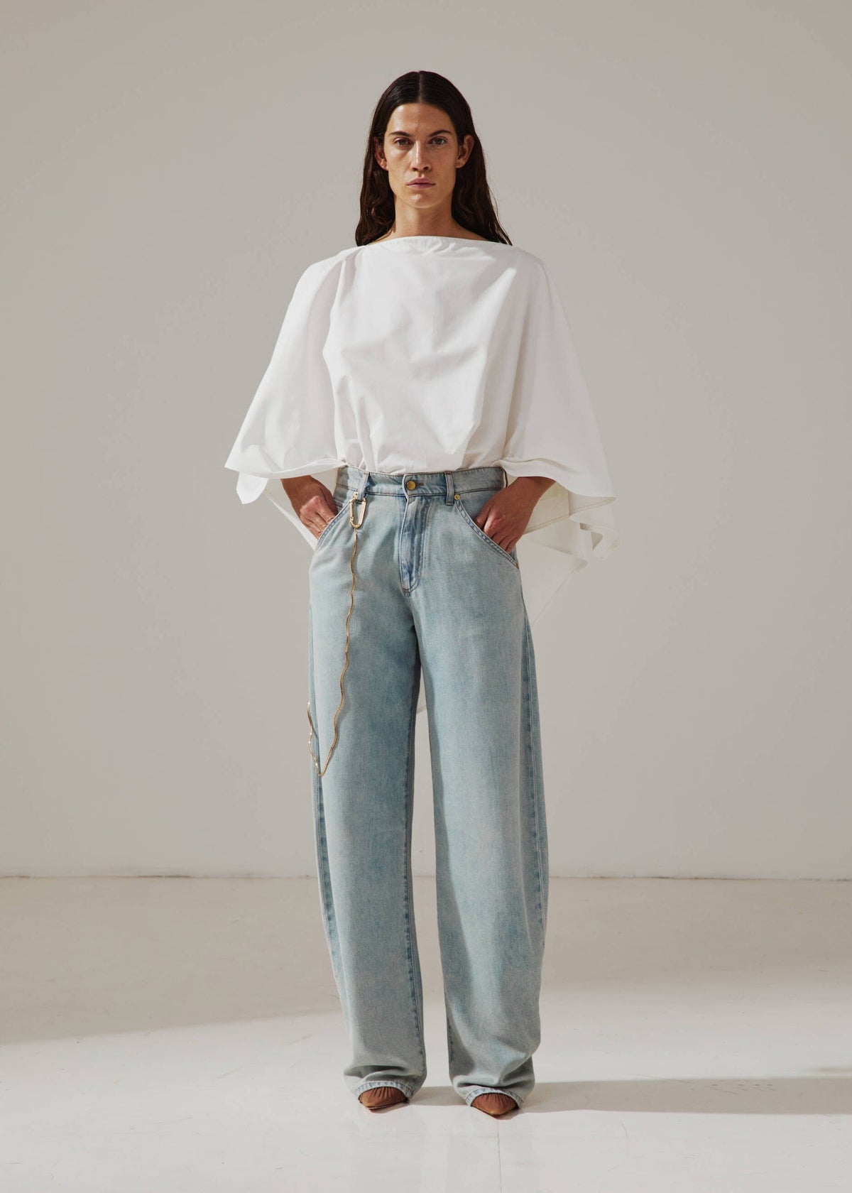Darkpark // Khris Barrel Leg Tencel Denim / Bluesh White Women's Darkpark 