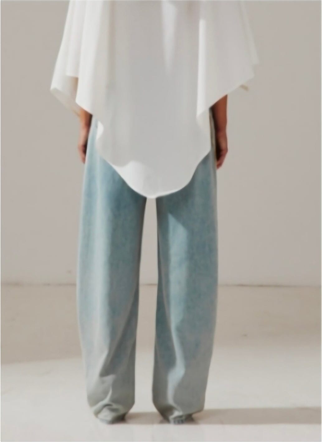 DARKPARK // Khris Barrel Leg Tencel Denim / Bluesh White Womens Darkpark 