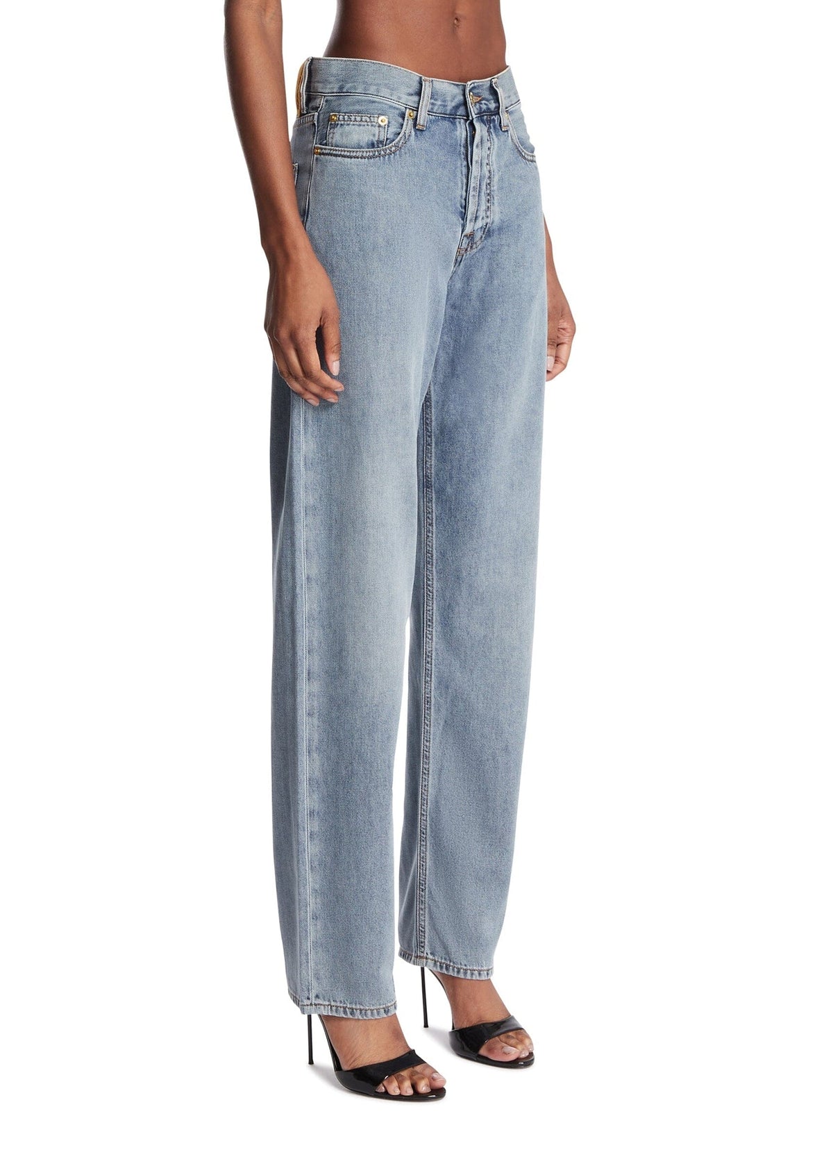 DARKPARK // Khris Barrel Leg Tencel Denim / Bluesh White Womens Darkpark 