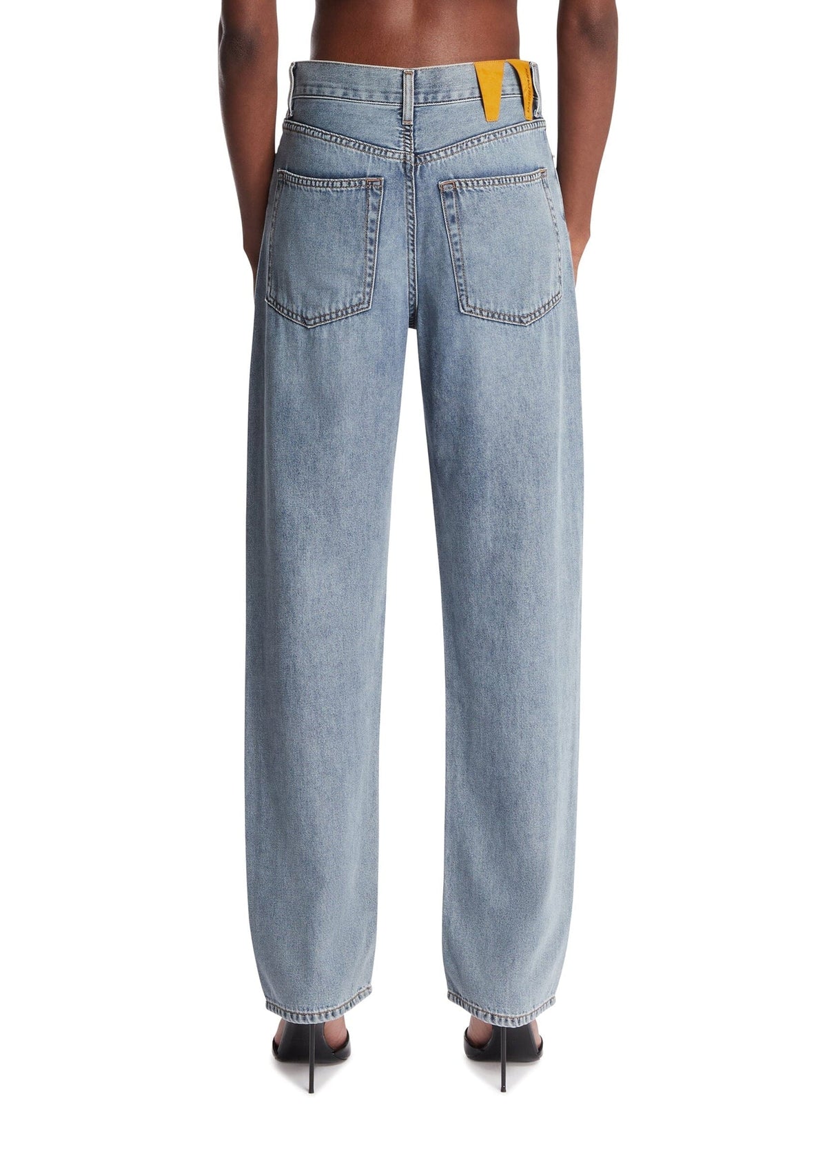 DARKPARK // Khris Barrel Leg Tencel Denim / Bluesh White Womens Darkpark 