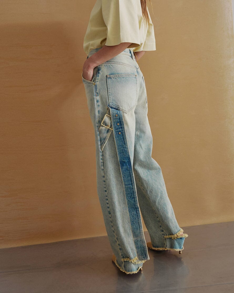 DARKPARK // Lisa Belt Adorned Loose Fit Denim / Dirty Vintage Womens Darkpark 