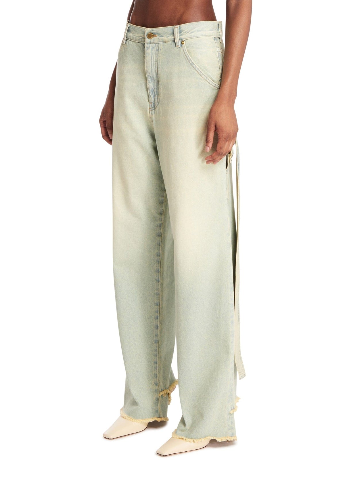DARKPARK // Lisa Belt Adorned Loose Fit Denim / Dirty Vintage Womens Darkpark 
