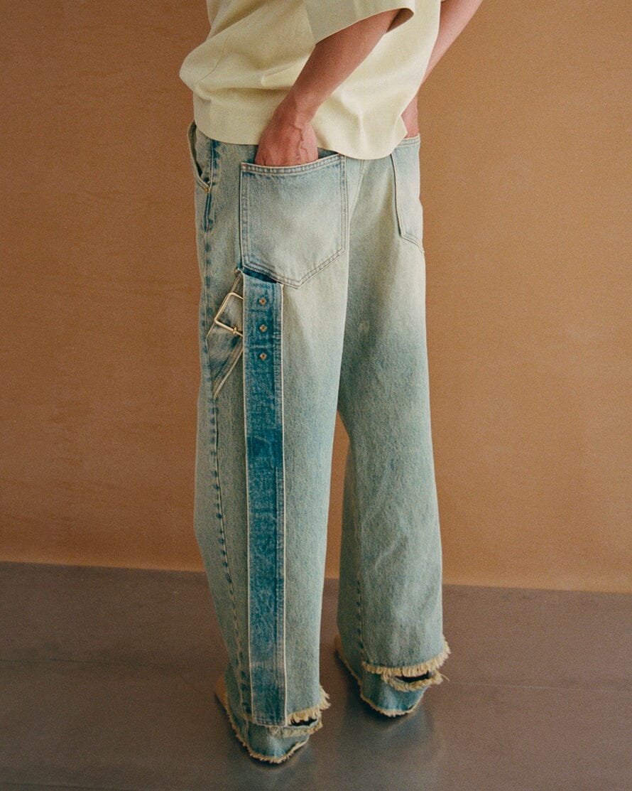 DARKPARK // Lisa Belt Adorned Loose Fit Denim / Dirty Vintage Womens Darkpark 