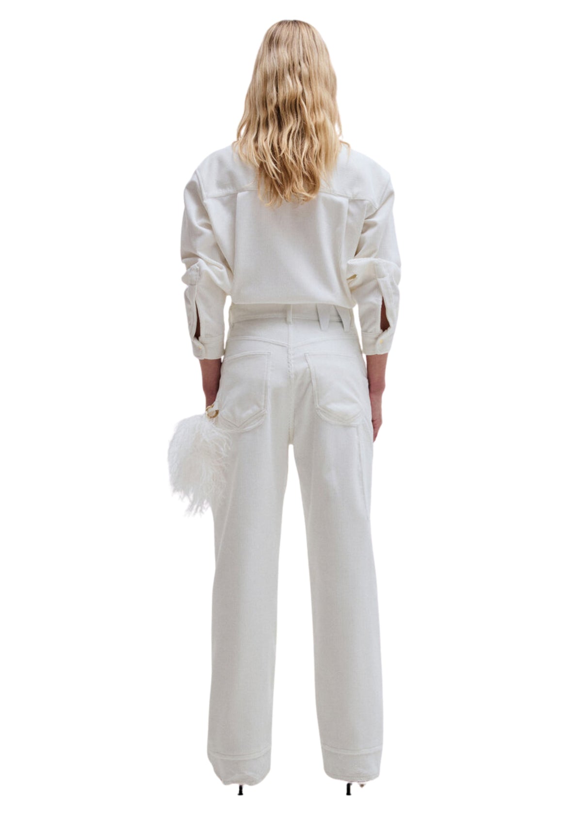 Darkpark // Lisa Corduroy Loose Fit Carpenter Pant / White Womens Darkpark 