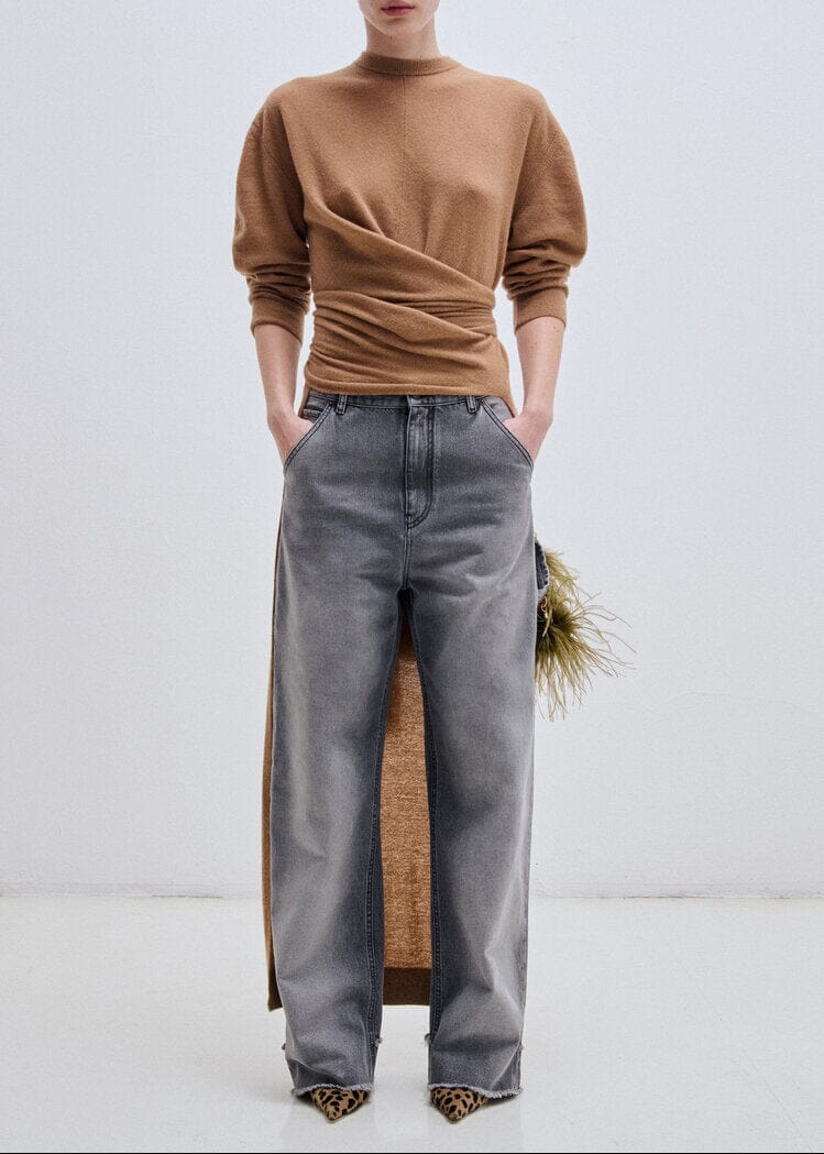 Darkpark // Lisa Feather Chain Loose Fit Carpenter Jean / Smoke Black Womens Darkpark 