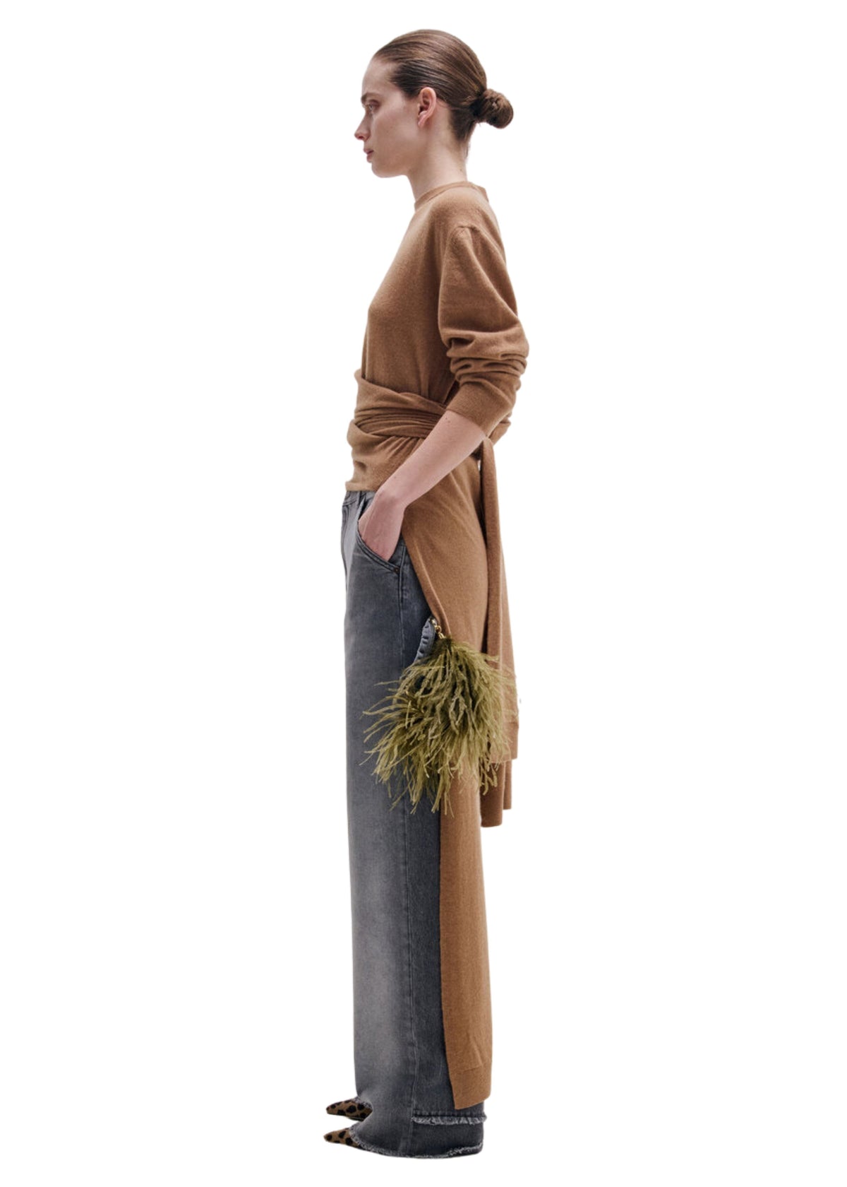 Darkpark // Lisa Feather Chain Loose Fit Carpenter Jean / Smoke Black Womens Darkpark 